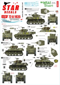 画像1: STAR DECALS[SD72-A1035]1/72 WWII 米 M5A1スチュアートD-デイ75周年スペシャル フランス ノルマンディー1944年 (1)