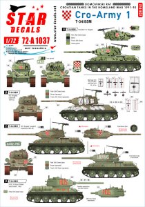 画像1: STAR DECALS[SD72-A1037]1/72 現用 バルカン半島 クロアチア陸軍＃1 祖国戦争でのT-34/85戦車 (1)