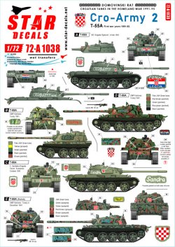 画像1: STAR DECALS[SD72-A1038]1/72 現用 バルカン半島 クロアチア陸軍＃2 祖国戦争でのT-55 クロアチア1991-92年