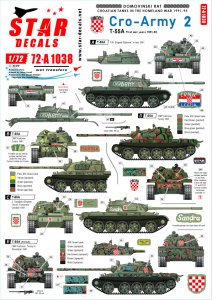 画像1: STAR DECALS[SD72-A1038]1/72 現用 バルカン半島 クロアチア陸軍＃2 祖国戦争でのT-55 クロアチア1991-92年 (1)