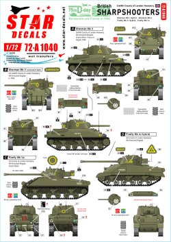 画像1: STAR DECALS[SD72-A1040]1/72 WWII ブリティッシュシャープシューターズ D-ディ75周年スペシャル シャーマンMkII/ファイアフライMkV他