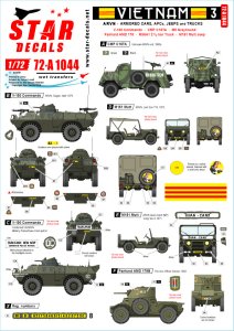 画像1: STAR DECALS[SD72-A1044]1/72 ARVN＃3 南ベトナム陸軍所属のAFV V-100/M8他 (1)