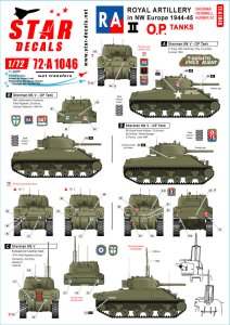 画像1: STAR DECALS[SD72-A1046]1/72 WWII 英 英の国王立砲兵隊♯2 Dディ75周年記念スペシャル シャーマン着弾観測戦車 クロムウェル ハンバーSC (1)