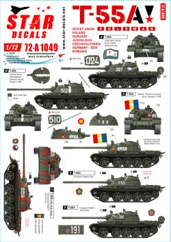 画像1: STAR DECALS[SD72-A1049]1/72 現代 露/ソ 冷戦時代のT-55A ソビエト及びワルシャワ機構