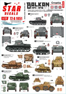 画像1: STAR DECALS[SD72-A1051]1/72 WWII バルカン半島WWII＃1 第二次世界大戦のクロアチア ウスタシャ民兵組織所属の戦車 (1)