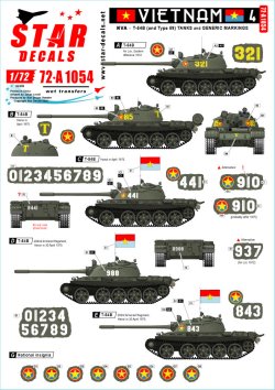 画像1: STAR DECALS[SD72-A1054]1/72 現用 ベトナム戦争 ベトナム＃4 NVA(北ベトナム正規軍)所属のT-54戦車マーキング集
