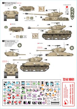 画像2: STAR DECALS[SD72-A1061]1/72 現用 中東戦争 イスラエルのAFV＃6 六日間戦争に於けるIDFのマーキング M51スーパーシャーマン/M1スーパーシャーマン 1967年