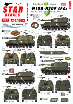 画像1: STAR DECALS[SD72-A1063]1/72 ベトナム戦争 米 ビッグガンインベトナム ベトナムで運用された米陸軍所属のM109/M108自走砲