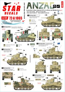 画像1: STAR DECALS[SD72-A1065]1/72 WWII 豪/新 ANZAC＃2 オーストラリア/ニュージーランド合同軍がアフリカと中東で運用したAFVパート2 (1)