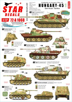画像1: STAR DECALS[SD72-A1068]1/72 WWII 独 ハンガリー'45＃1 ハンガリーに進駐したドイツ軍戦車1944〜45