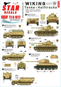 画像1: STAR DECALS[SD72-A1072]1/72 WWII 独 ヴァーキング＃3 第5SS装甲師団 IV号戦車G/J型/Sd.Kfz.11/Sd.Kfz.251/T-34 (1)