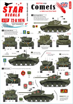 画像1: STAR DECALS[SD72-A1074]1/72 WWII 英 第二次世界大戦末期と冷戦時代初期のA34コメット