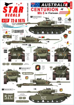 画像1: STAR DECALS[SD72-A1075]1/72 ベトナム戦争 ベトナムでのオーストラリア軍♯1 センチュリオンMk5