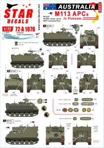 画像1: STAR DECALS[SD72-A1076]1/72 ベトナム戦争 ベトナムでのオーストラリア軍♯2 M113APC/M113A1/M125A1自走迫撃砲/M577コマンドポスト (1)