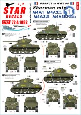STAR DECALS[SD72-A1082]1/72 WWII 仏 フレンチシャーマンミックス M4A1/A3/105mm/M4A3 76mm/M4A3E2ジャンボ