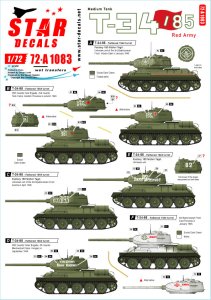 画像1: STAR DECALS[SD72-A1083]1/72 WWII ソ/露 ロシア赤軍T-34/85 1944年砲塔 1944〜45 (1)