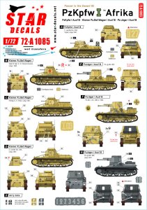 画像1: STAR DECALS[SD72-A1085]1/72 WWII 独 パンツァーインデザート＃2 北アフリカでのI号戦車B型およびI号無線指揮戦車/I号対戦車自走砲 (1)