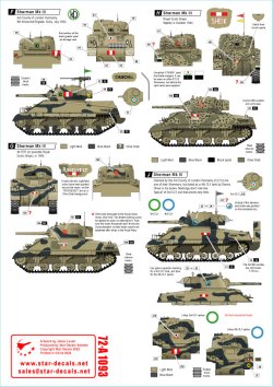 画像2: STAR DECALS[SD72-A1093]1/72 WWII 英 イタリアでのイギリス軍シャーマン シャーマンMkIIA(76mm) シャーマンMkIII シャーマンMkIIIDD
