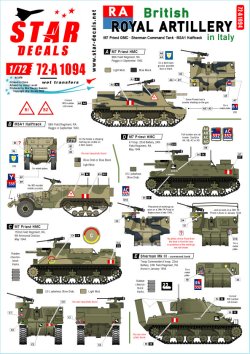 画像1: STAR DECALS[SD72-A1094]1/72 WWII 英 イタリアでのイギリス王立砲兵隊 M7プリーストHMC シャーマン指揮戦車 M3A1ハーフトラック