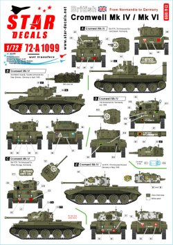 画像1: STAR DECALS[SD72-A1099]1/72 WWII 英 イギリス陸軍クロムウェルMkIV/VI ノルマンディーからドイツへ