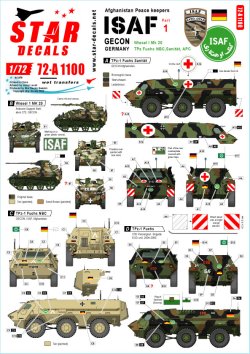 画像1: STAR DECALS[SD72-A1100]1/72 現用 ISAF アフガニスタン＃1 GECON ドイツ平和維持軍 ヴィーゼルIMk20 フックスAPC フックスNBC フックス救急搬送仕様