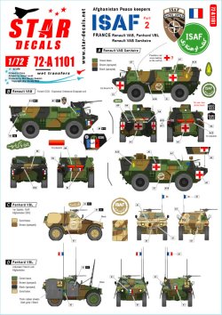 画像1: STAR DECALS[SD72-A1101]1/72 現用 ISAF アフガニスタン＃2 フランス平和維持軍 ルノーVAB VAB野戦救急車 パナールVBL
