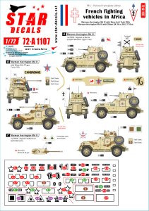 画像1: STAR DECALS[SD72-A1107]1/72 WWII アフリカでの自由フランス軍装甲車 パート2 マーモン・ヘリントンMkIII (1)