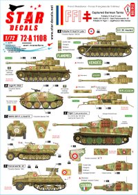 STAR DECALS[SD72-A1108]1/72 WWII FFI＃1 フランス国内軍(FFI)に鹵獲されたドイツ戦車 IV号戦車H型最終型 SdKfz251D パンツァーヴェルファー ティーガーI へッツアー