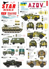 STAR DECALS[SD72-A1112]1/72 現用 ウクライナの戦争＃1 アゾフ大隊のBRDM-2 UAZ-469 UAZ-452ブハンカ ZSU-23搭載MT-LB(2014-2022年)