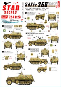 画像1: STAR DECALS[SD72-A1123]1/72 WWII ドイツ 西部戦線のSd.Kfz.250"ノイ"＃2 武装親衛隊マーキング集 第11 SS義勇装甲擲弾兵師団ノルトラント/第12 SS装甲師団ヒトラーユーゲント (1)