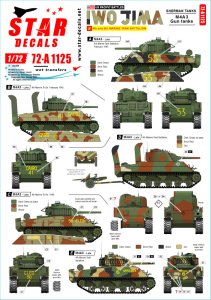 画像1: STAR DECALS[SD72-A1125]1/72 WWII アメリカ 太平洋戦線 硫黄島の戦い アメリカ海兵隊M4A3シャーマン戦車 (1)