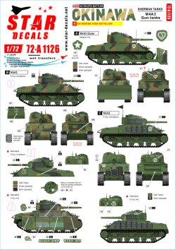 画像1: STAR DECALS[SD72-A1126]1/72 WWII アメリカ 太平洋戦線 沖縄の戦い アメリカ海兵隊M4A3シャーマン戦車