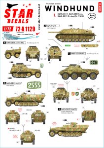 画像1: STAR DECALS[SD72-A1129]1/72 WWII ドイツ ヴィントフント部隊＃1 第116装甲師団ヴィントフント Sd.Kfz.234/1/Sd.Kfz.250/9ノイ/Sd.Kfz.251/1 Ausf.D/IV号駆逐戦車L/48 (1)