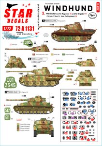 画像1: STAR DECALS[SD72-A1131]1/72 WWII ドイツ ヴィントフント部隊＃3 第16戦車連隊/第111装甲旅団のパンサー戦車G型と第116装甲師団のIV号戦車J型 (1)