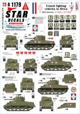 STAR DECALS[SD72-A1179]1/72 WWII アフリカのフランス軍戦闘車両＃4 第6/第12アフリカ騎兵連隊のM4A2シャーマン 1943/44年