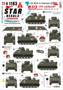 画像1: STAR DECALS[SD72-A1183]1/72 現用 ベトナム戦争のM113＃1 第17騎兵連隊のM113A1 ACAV B/E/F/H中隊 (1)