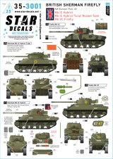 STAR DECALS[SD35-3001]1/35 WWII イギリス 1944-45年北西ヨーロッパ戦線の英軍シャーマン・ファイアフライ戦車 Mk.ICハイブリッド/Mk.ICハイブリッド「チューリップ」/Mk.VC