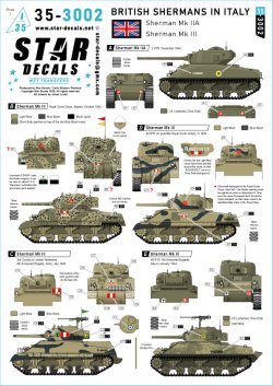 画像1: STAR DECALS[SD35-3002]1/35 WWII イギリス イタリア戦線の英軍シャーマンMk.IIA/Mk.III戦車 2 RTR/ロイヤル・スコッツ・グレイズ/44 RTR/46 RTR/第3CLY