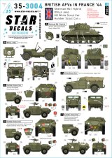 STAR DECALS[SD35-3004]1/35 WWII イギリス 1944年フランスの英軍AFV シャーマンMk.Iハイブリッド/ウィリス・ジープ/M3ホワイト・スカウトカー/ハンバー・スカウトカー