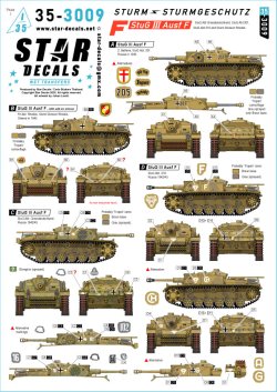 画像1: STAR DECALS[SD35-3009]1/35 WWII ドイツ III号突撃砲F型 グロースドイッチュラント突撃砲大隊/第201突撃砲大隊/第210突撃砲大隊/突撃師団ロードス