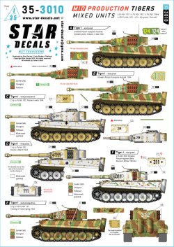 画像1: STAR DECALS[SD35-3010]1/35 WWII ドイツ タイガーI重戦車中期型 第501重戦車大隊/第502重戦車大隊/フンメル重戦車中隊/ベーケ重戦車連隊/第501SS重戦車大隊