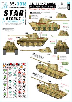 画像1: STAR DECALS[SD35-3016]1/35 WWII ドイツ 第12SS装甲師団ヒトラーユーゲントのパンサーA型/D型 ノルマンディー/フランス1944