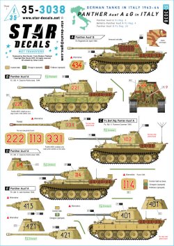 画像1: STAR DECALS[SD35-3038]1/35 WWII ドイツ イタリア戦線のパンサー戦車A/G型 パンサーA型/指揮戦車A型/パンサーG型