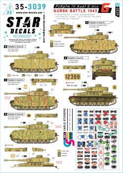 画像1: STAR DECALS[SD35-3039]1/35 WWII ドイツ 1943年クルスク戦のIV号戦車G型 第11装甲師団/グロースドイッチュラント/LSSAH/ダスライヒ/トーテンコプフ
