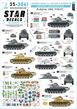 画像1: STAR DECALS[SD35-3041]1/35 WWII ドイツ 北方戦線の戦車 フィンランド/ノルウェーのドイツ戦車＃2 鹵獲オチキスH38軽戦車Pz.Kpfw.38H 735(f)
