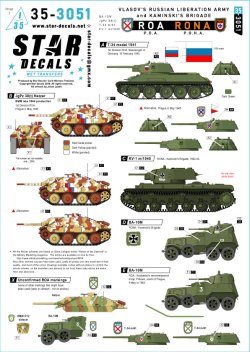 画像1: STAR DECALS[SD35-3051]1/35 WWII ドイツ ROA/RONA ヴラーソフのロシア解放軍/カミンスキー旅団のBA-10M/ヘッツァー/T-34 1941年型/KV-1 1940年型