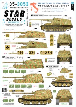 画像1: STAR DECALS[SD35-3053]1/35 WWII ドイツ イタリア戦線の駆逐戦車 ナースホルン/マーダーIII H/エレファント 第525重戦車駆逐大隊/第653重戦車駆逐大隊/第171戦車駆逐大隊