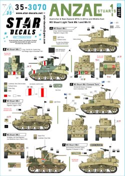 画像1: STAR DECALS[SD35-3070]1/35 WWII イギリス ANZACのスチュアート 中近東/アフリカのM3スチュアート軽戦車Mk.I/Mk.III