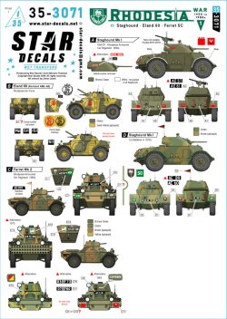 画像1: STAR DECALS[SD35-3071]1/35 現用 アフリカ ローデシア＃1 1950-1980年代の装甲車 スタッグハウンド/イーランド60/フェレットMk.2