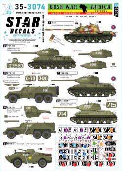 画像1: STAR DECALS[SD35-3074]1/35 現用 アフリカ 1970-80年代のブッシュウォー アンゴラ/モザンビーク/ジンバブエ=ローデシアのT-34-85M/T-55/BTR-152/BRDM-2